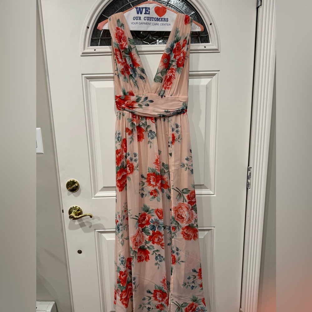 Lulu's Peach Maxi Dress